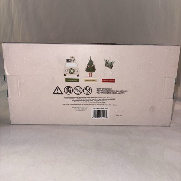 Yankee 3 Candle Holiday Gift Set~Balsam Cedar~Christmas Cookie~Sparking Cinnamon - Picture 6 of 7